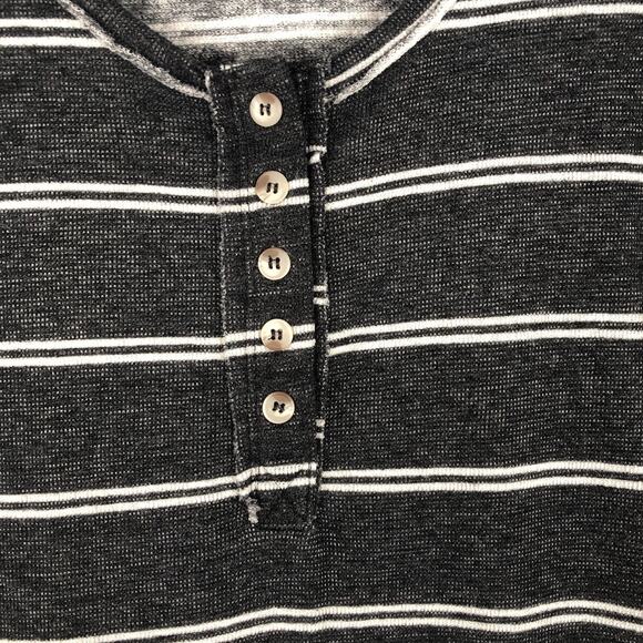 Billabong Any Day Thermal Top Women's Medium Henley Long Sleeve Charcoal - Picture 3 of 7